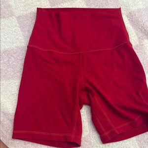 Women's Red High-Waisted Shorts Lululemon